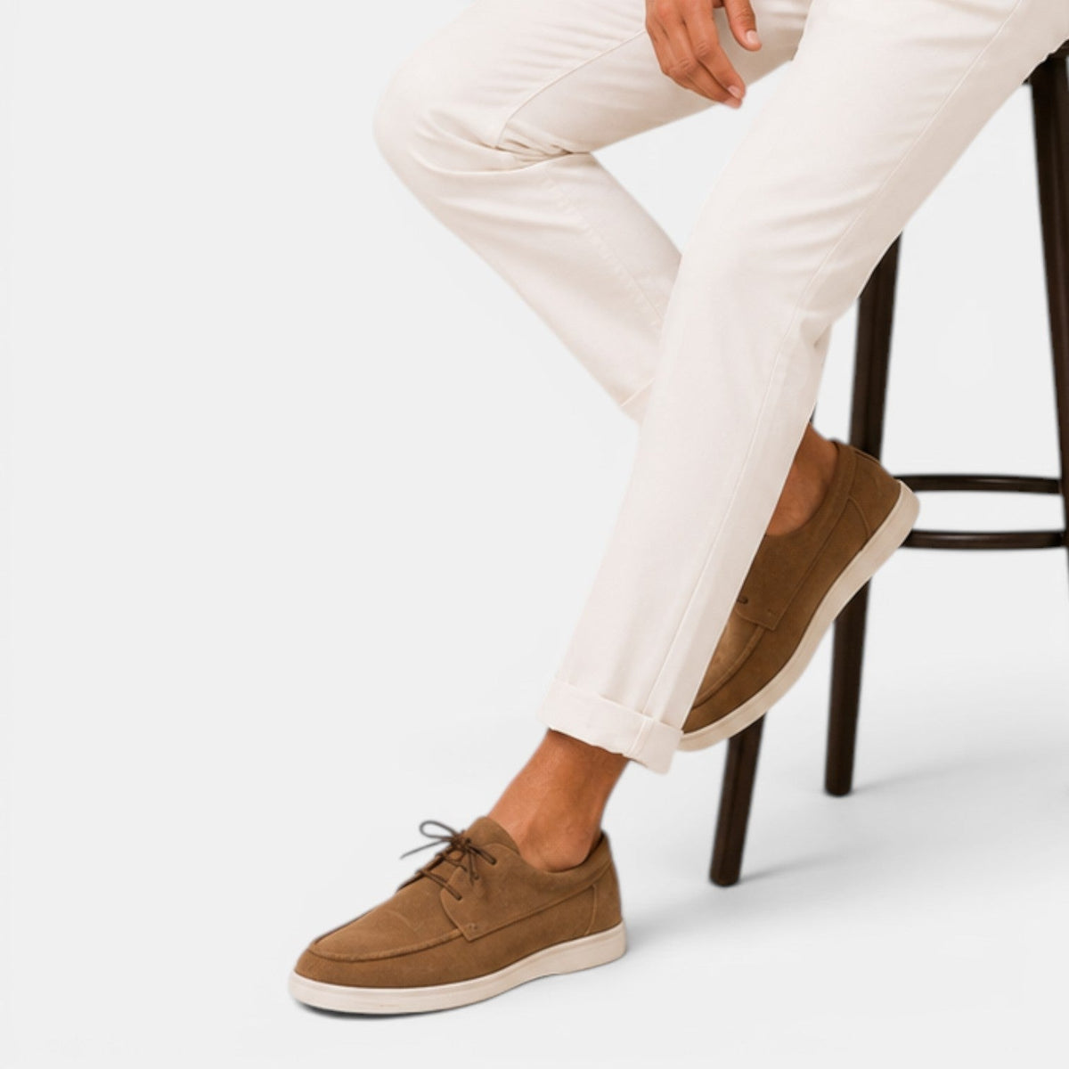Men's Faux Suede Lace-Up Moccasins