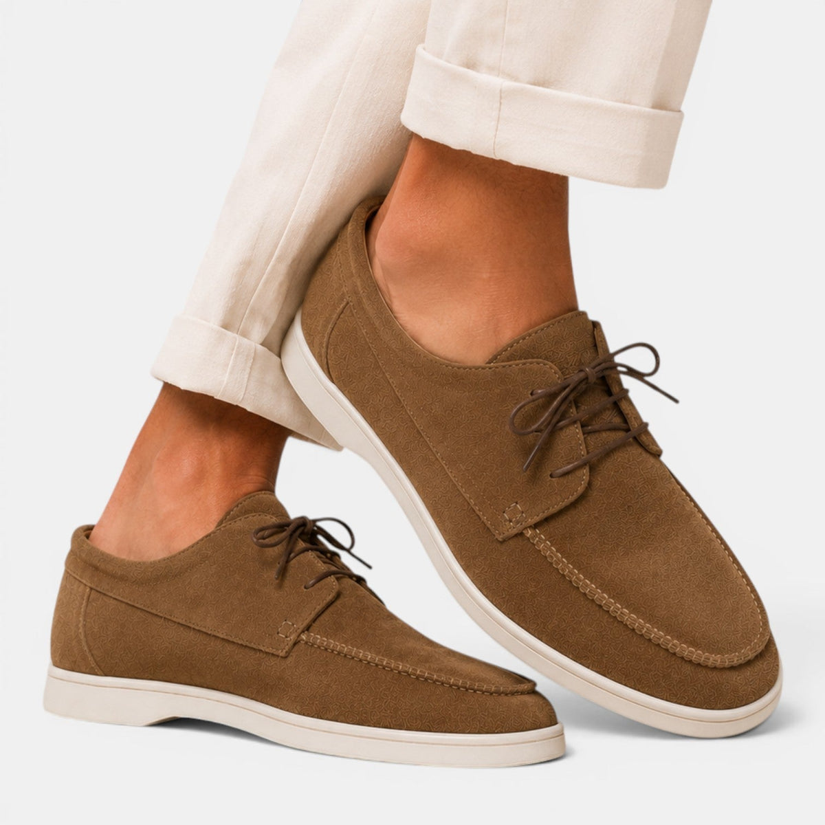 Men's Faux Suede Lace-Up Moccasins