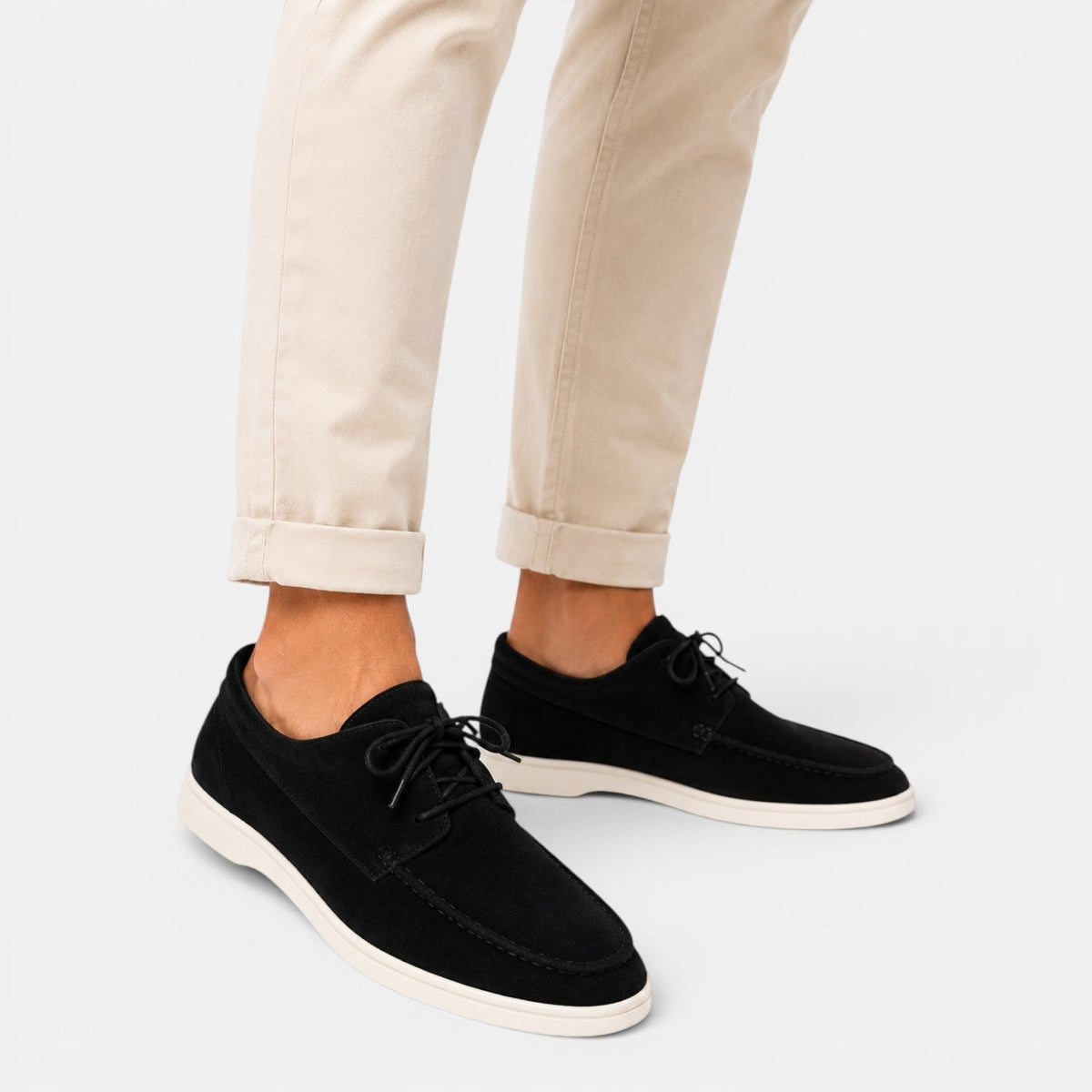 Men's Faux Suede Lace-Up Moccasins
