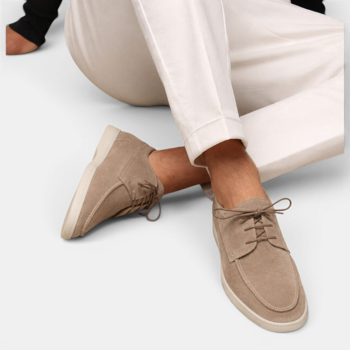 Men's Faux Suede Lace-Up Moccasins