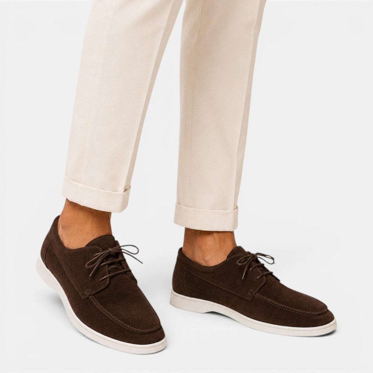 Men's Faux Suede Lace-Up Moccasins