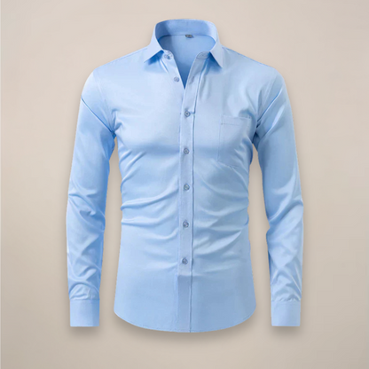 Men's Wrinkle-Free Formal Shirt with Point Collar