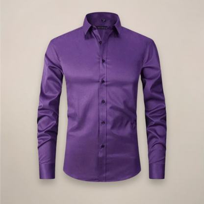 Men's Wrinkle-Free Formal Shirt with Point Collar