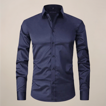 Men's Wrinkle-Free Formal Shirt with Point Collar