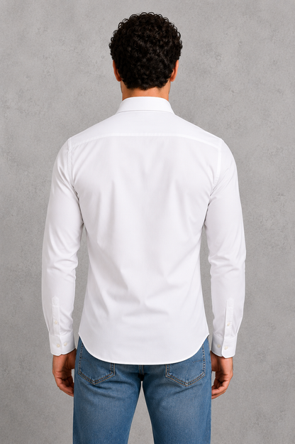 Men's Wrinkle-Free Formal Shirt with Point Collar