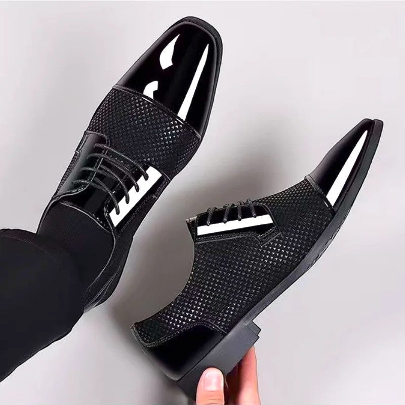 Men's Patent Cap Toe Oxford Shoes