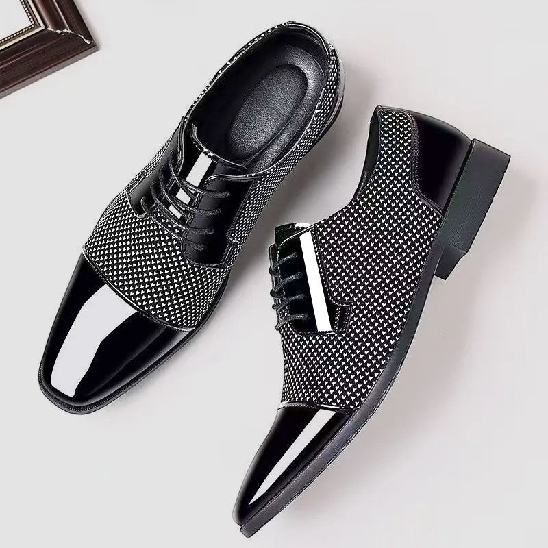 Men's Patent Cap Toe Oxford Shoes