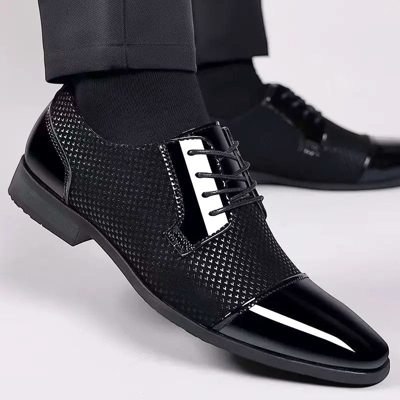 Men's Patent Cap Toe Oxford Shoes