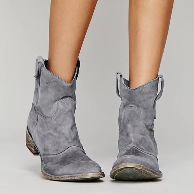 Women's Western Ankle Boots with Pointed Toe