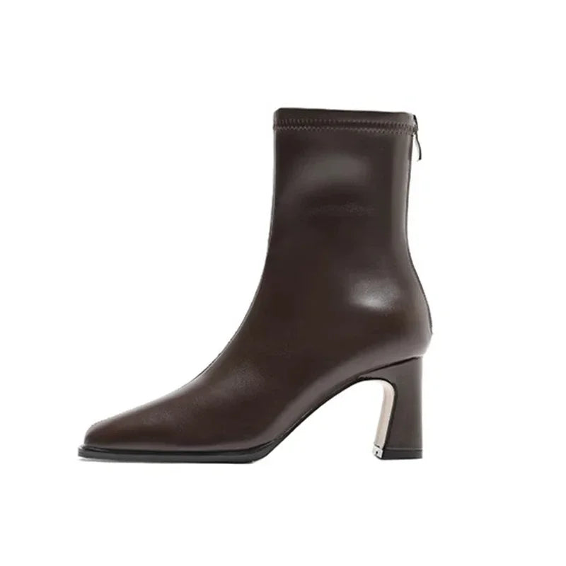 Women's Ankle Boots Square Toe Block Heel