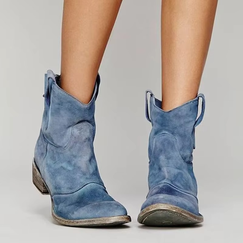 Women's Western Ankle Boots with Pointed Toe
