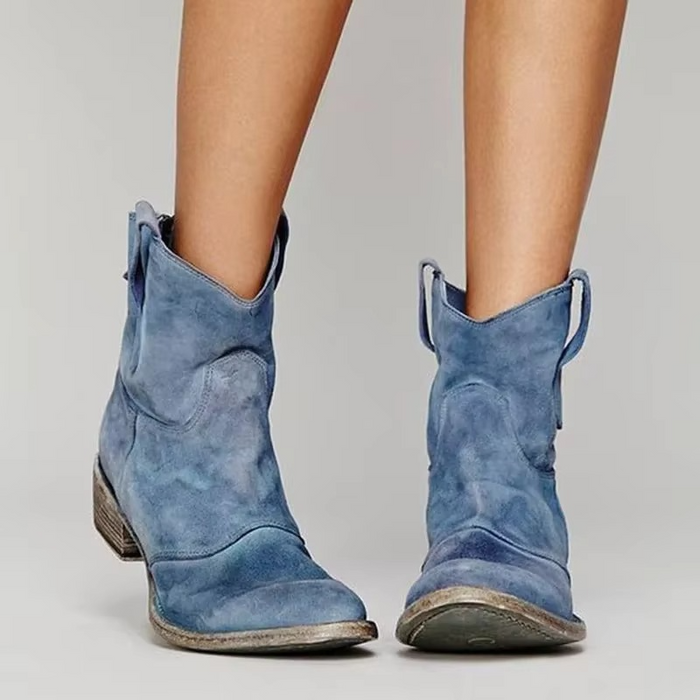 Women's Western Ankle Boots with Pointed Toe