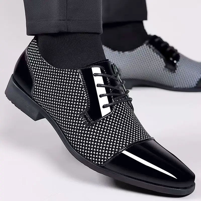 Men's Patent Cap Toe Oxford Shoes