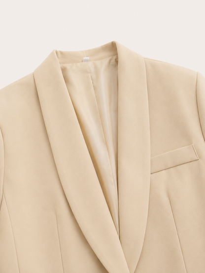 Women's Belted Blazer and Wide-Leg Trouser Suit Set