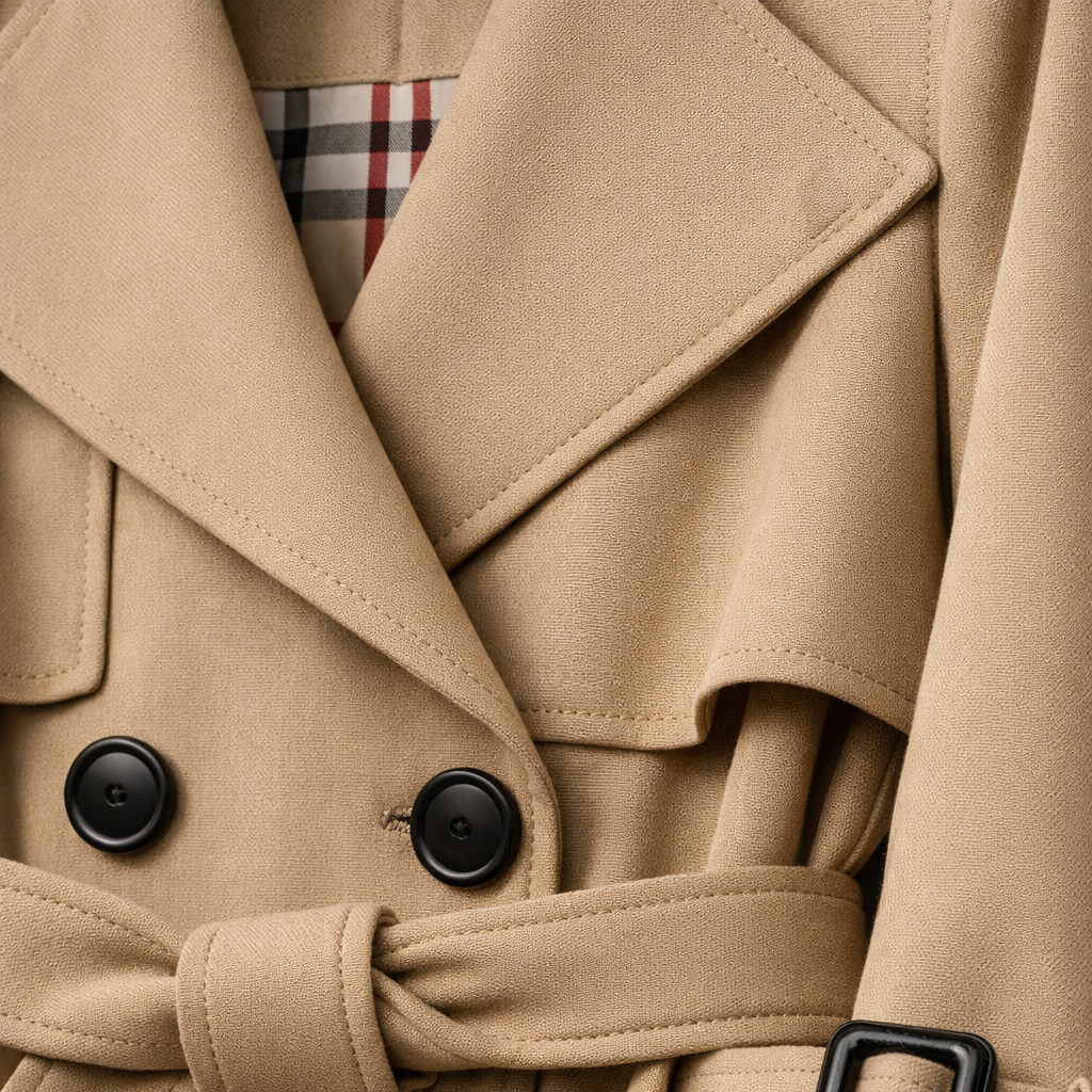 Women's Belted Trench Coat with Tailored Fit