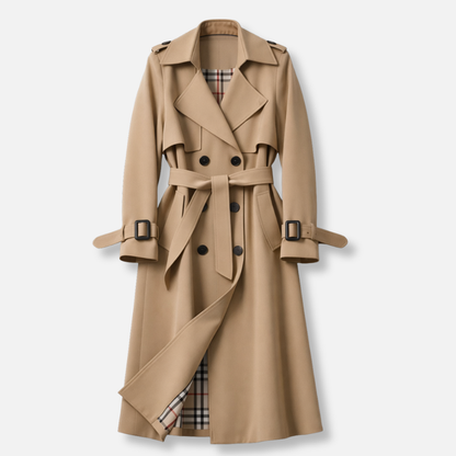 Women's Belted Trench Coat with Tailored Fit