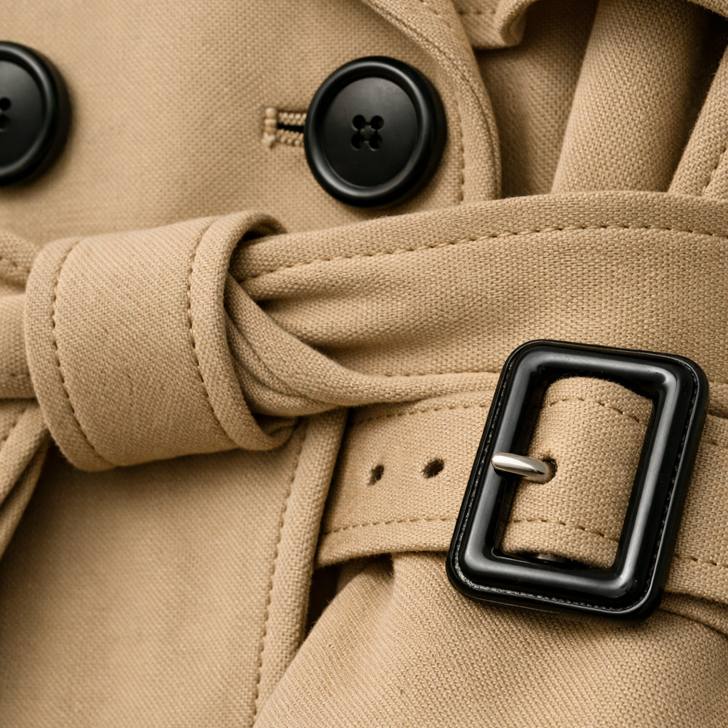 Women's Belted Trench Coat with Tailored Fit