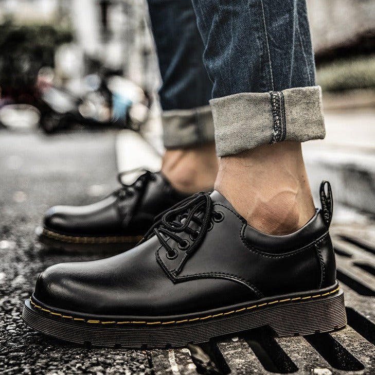 Men's Chunky Lace-Up Faux Leather Derby Shoes