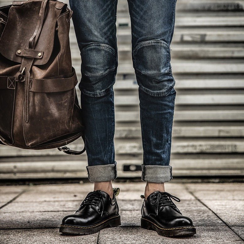 Men's Chunky Lace-Up Faux Leather Derby Shoes