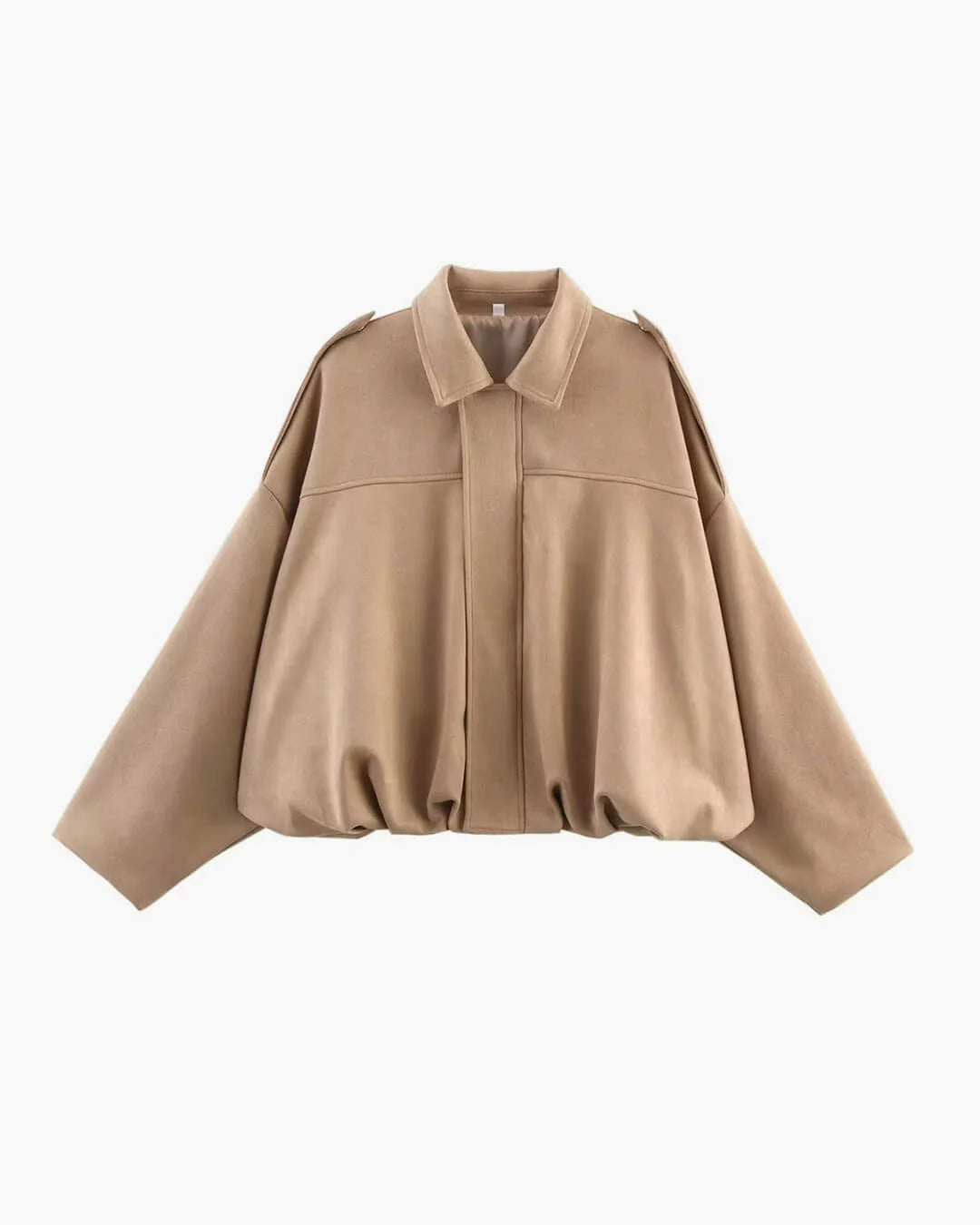 Women's Faux Suede Bomber Jacket with Collar