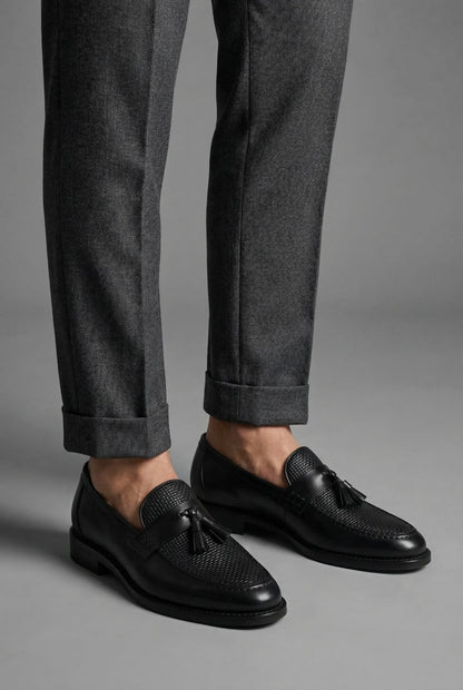 Men's Woven Tassel Slip-On Loafers