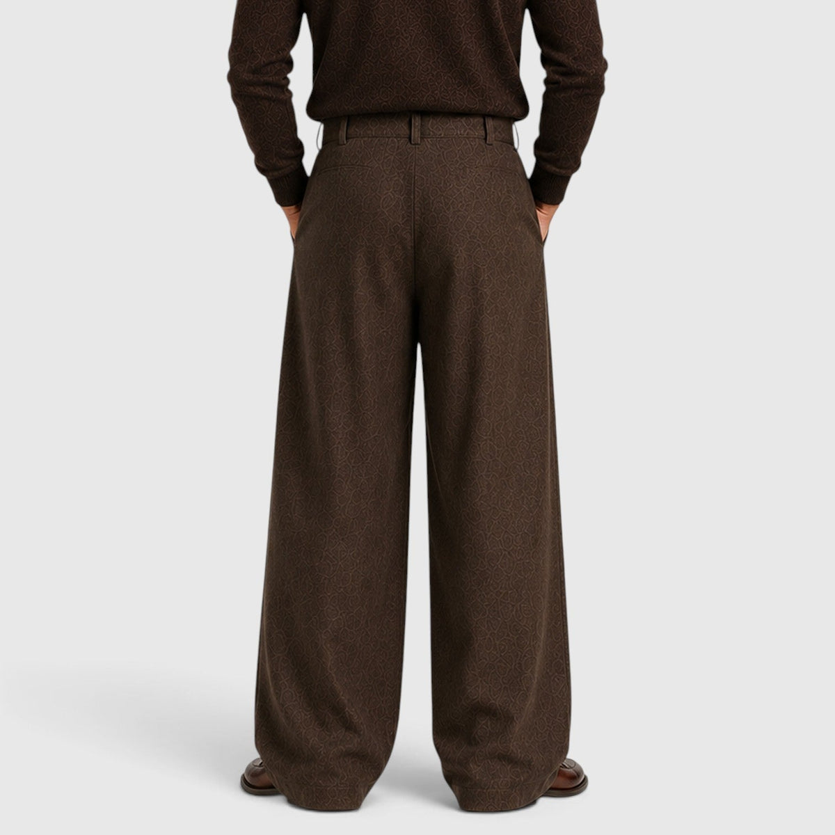 Men's Pleated Straight Leg Dress Pants